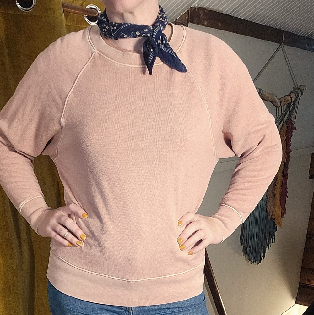 Aerie Pink Textured Sweatshirt - Picture 6 of 7